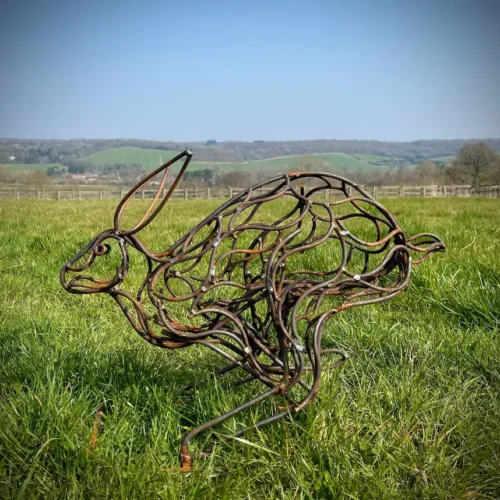 running hare sculpture