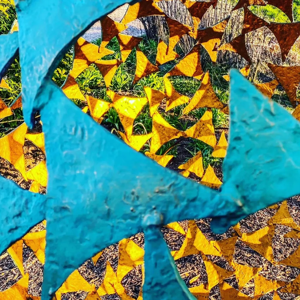 Golden Inside Of A Green Sphere Sculpture