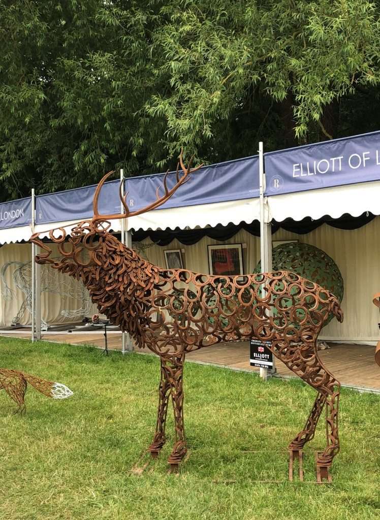 Rustic Bronze Bellowing Stag Sculpture