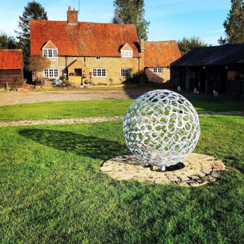 Silver Horseshoe Sphere Sculpture Design