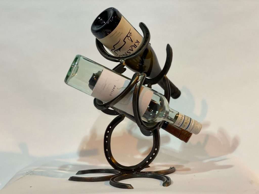 Horseshoe Bottle Wine Rack With Wine Bottles