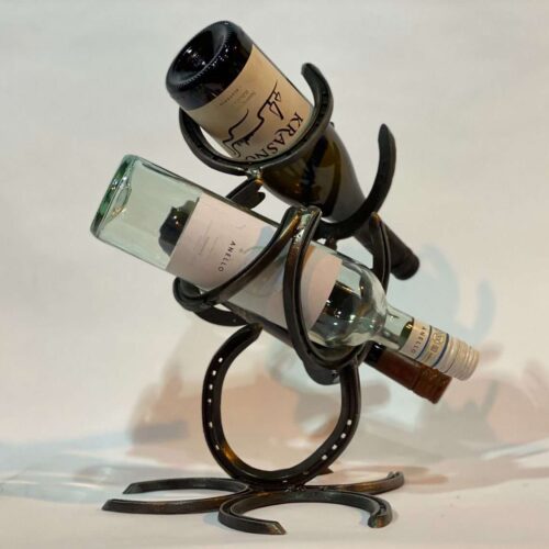Horseshoe Bottle Wine Rack With Wine Bottles