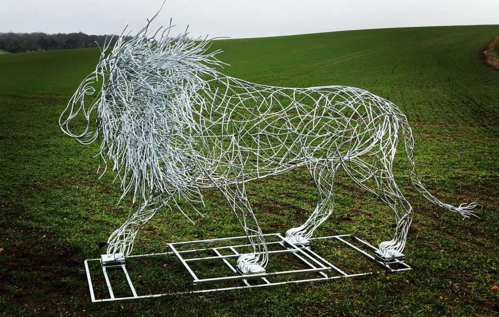 Silver Galvanised Lion