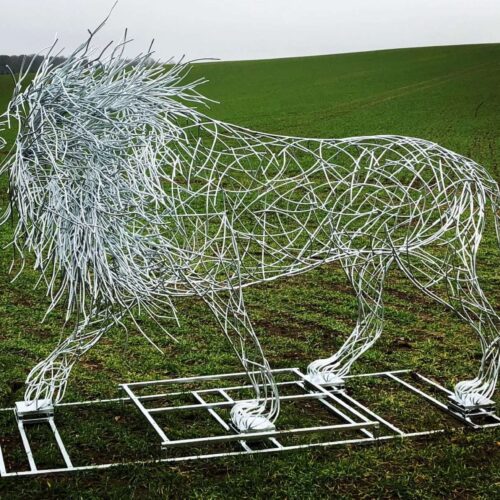 Silver Galvanised Lion