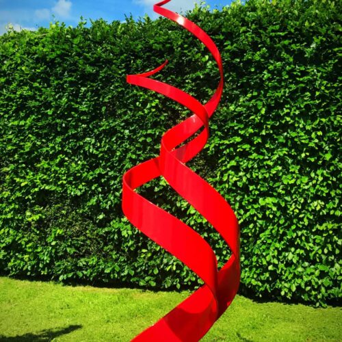 Red Spiral Abstract Sculpture