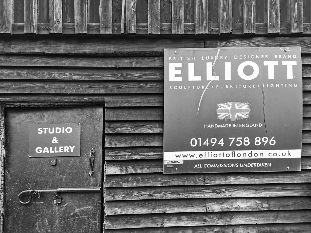 Black And White Elliott Of London Sign