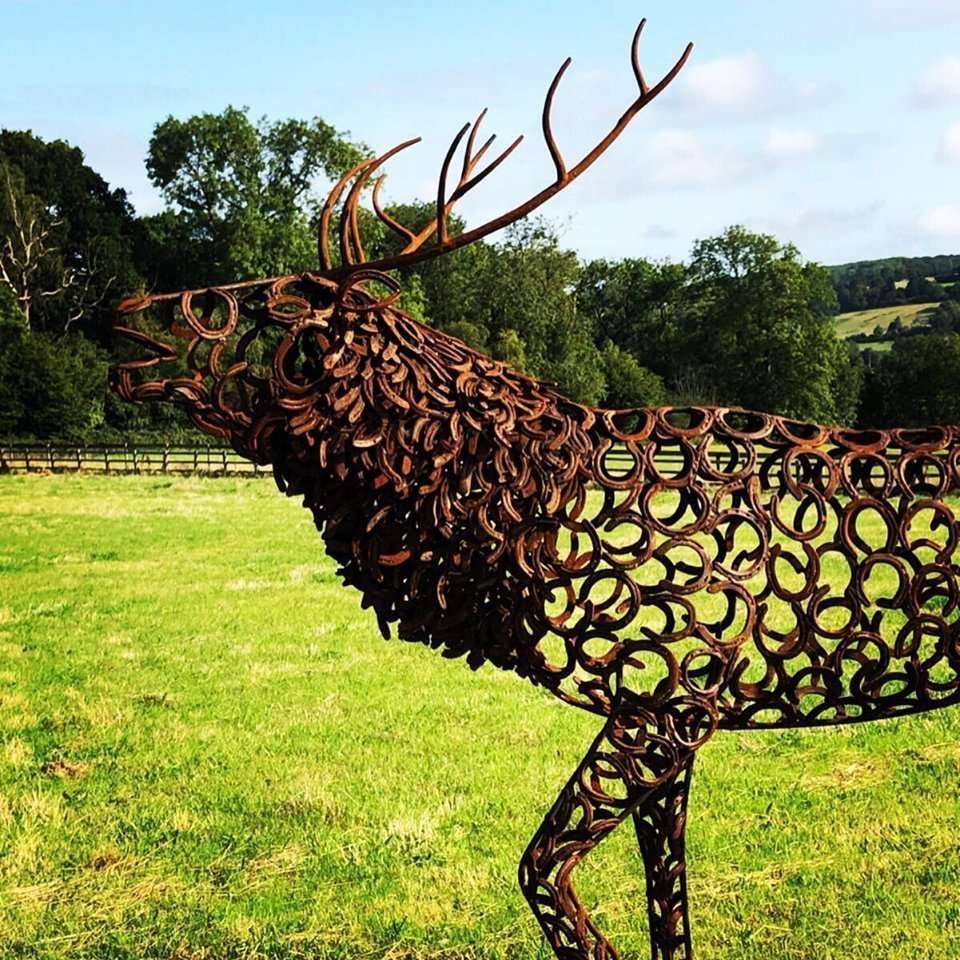 large bronze stag sculpture