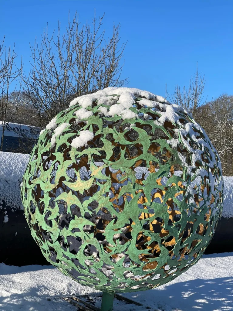 Sphere Sculpture in the Snow