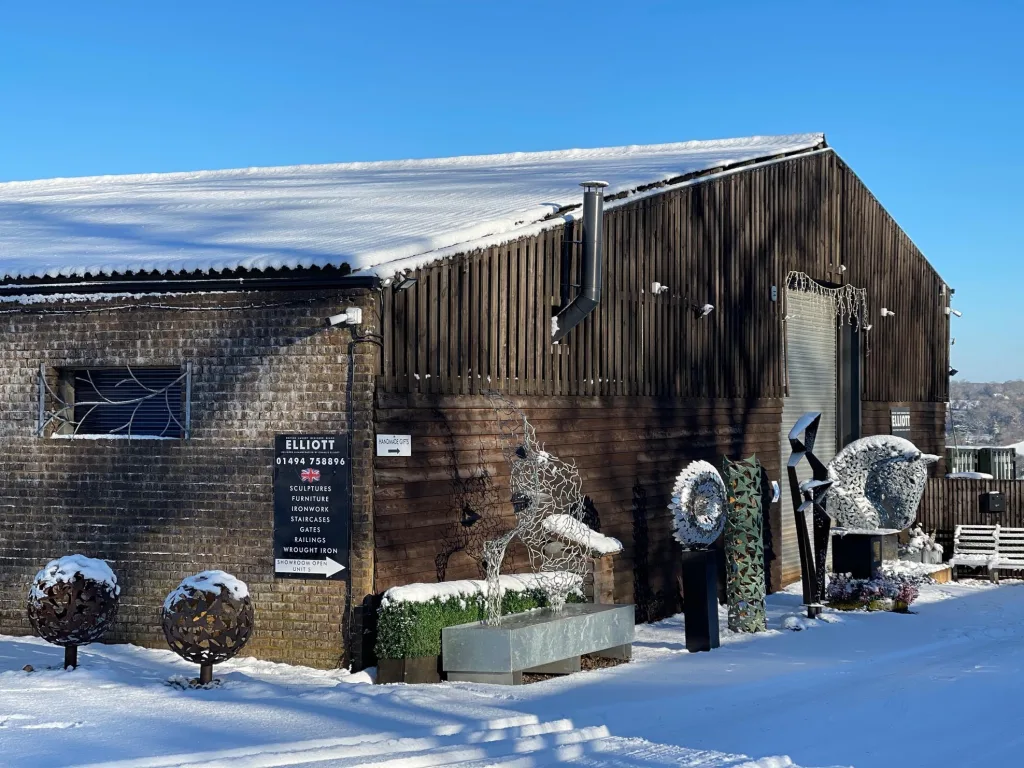 Numerous Sculptures in the Snow