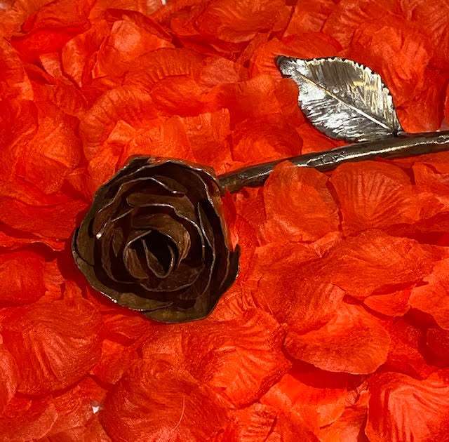 Intricate Handmade Copper Rose