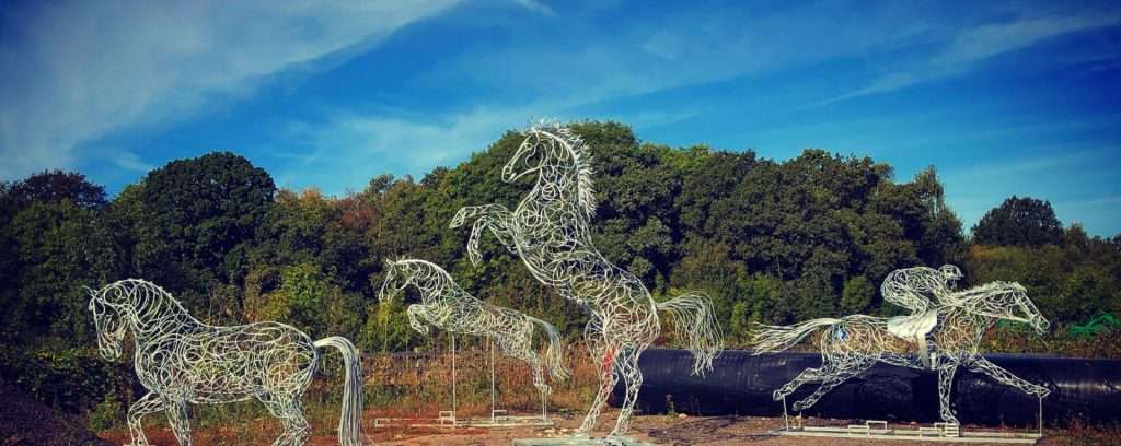 A range of horse sculptures