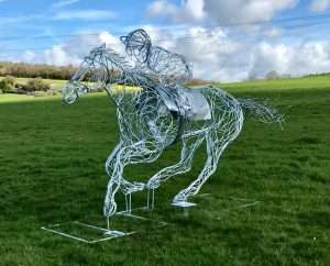Horse and Jokey Facing Forward Side View