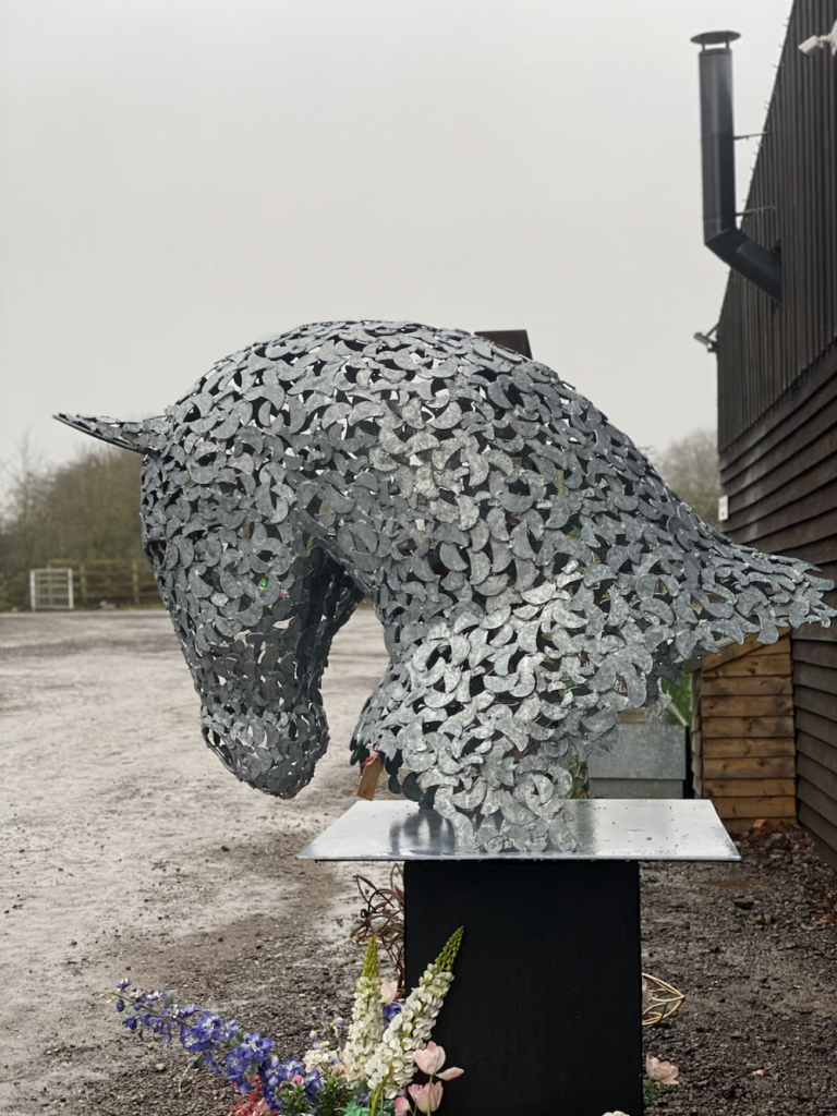 side view of horse busk