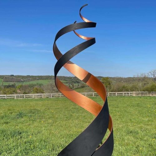 Black & Copper Spiral Sculpture 1.8m