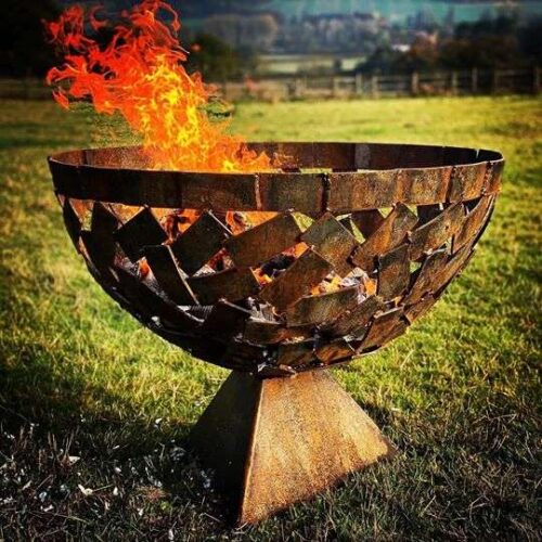 modern fire pit sculpture