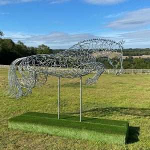 jumping horse sculpture
