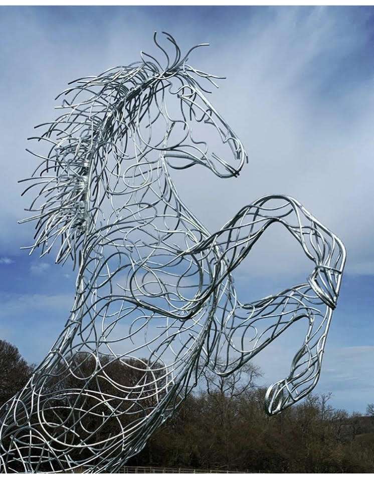 rearing horse sculpture