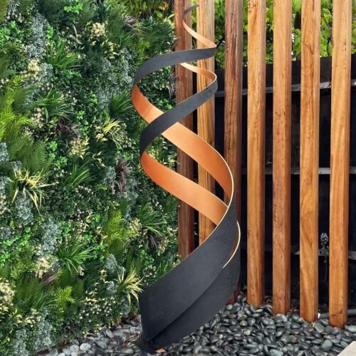 Matte Black & Copper Spiral close up