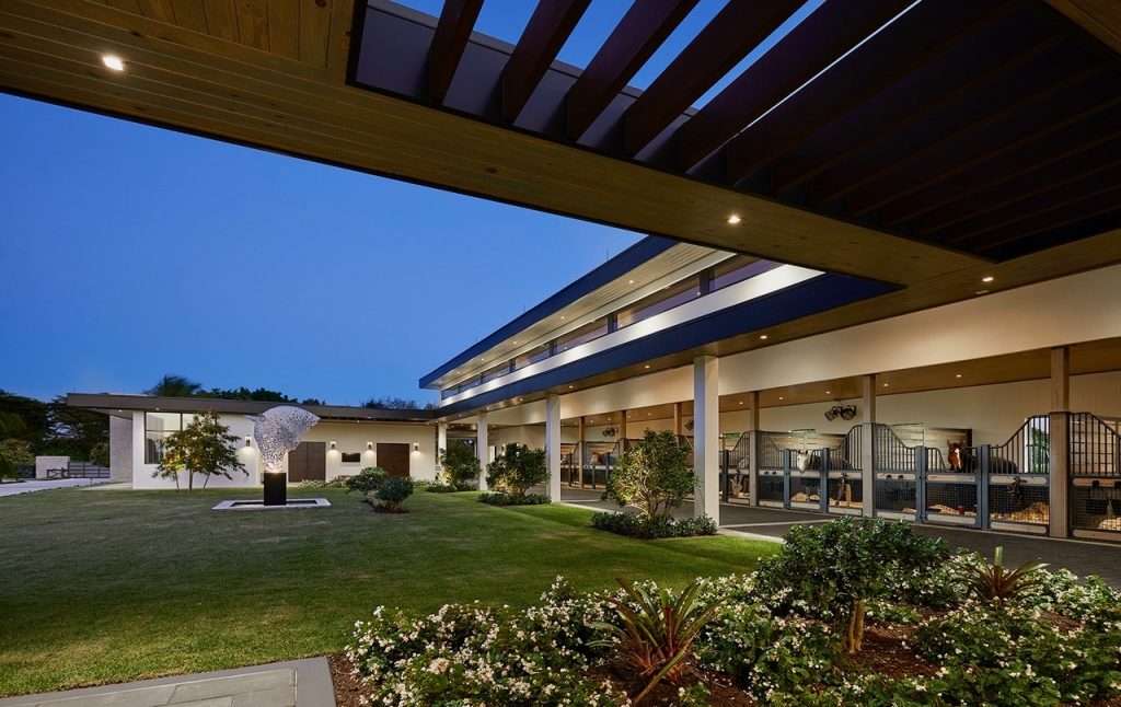 exterior of horse stables