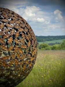 Leaf sphere sculpture