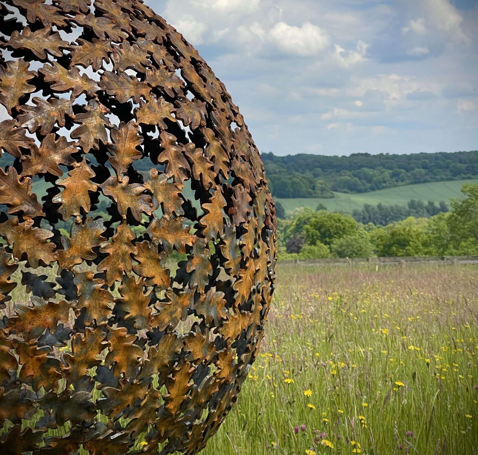 Leaf sphere sculpture