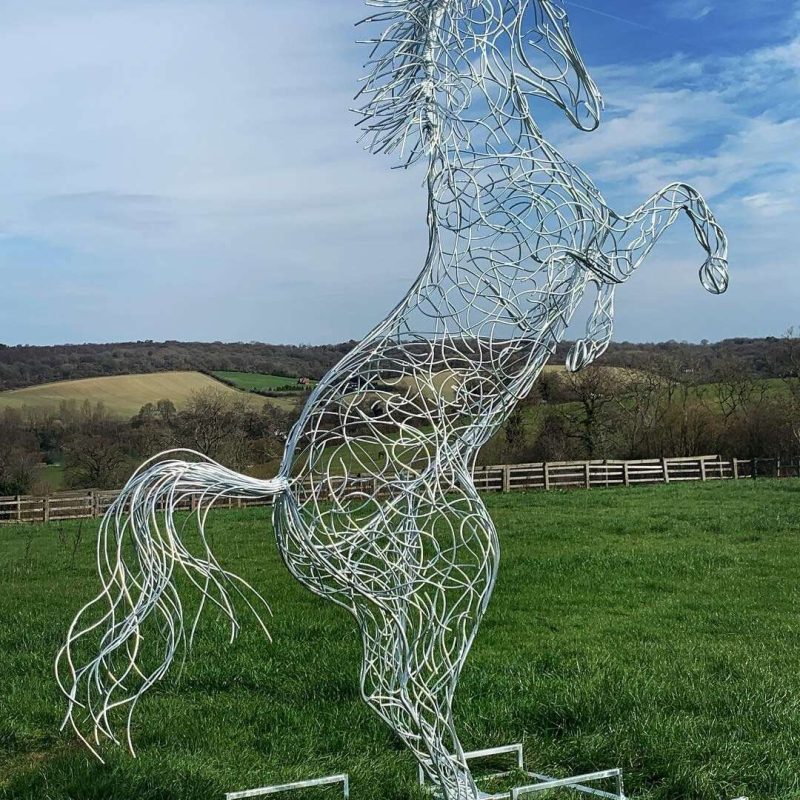 Large Rearing Horse Sculpture