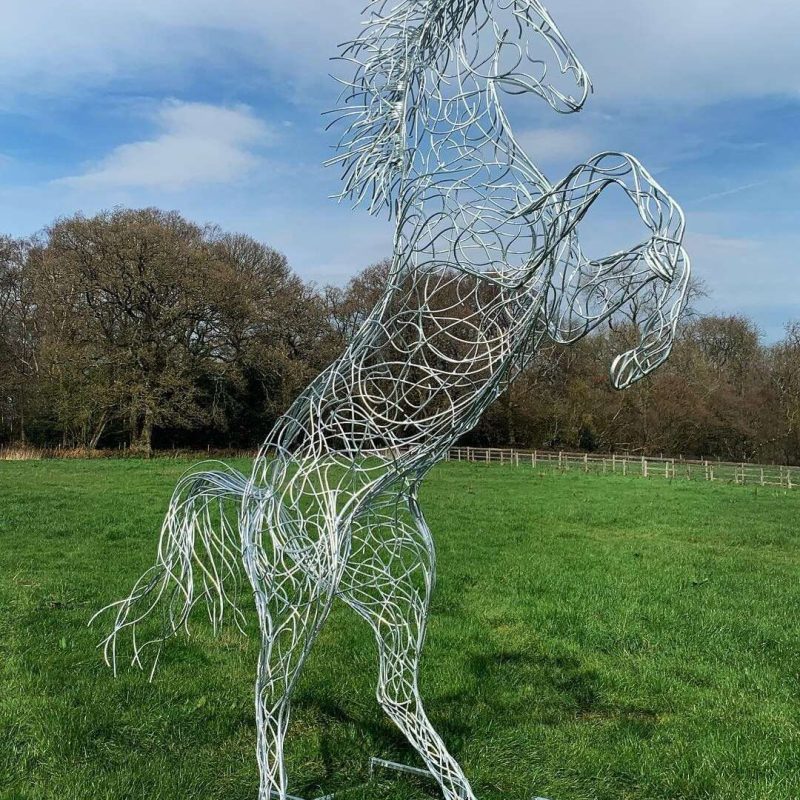 Silver Rearing Horse
