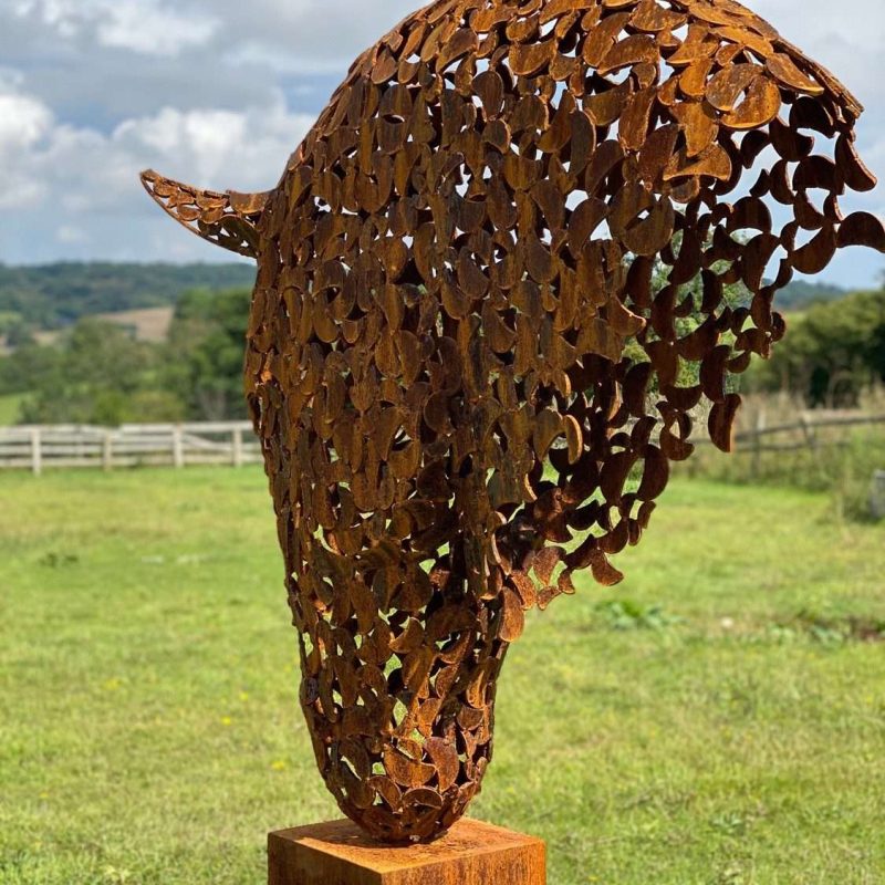 Back Of Rustic Patina Horse Head