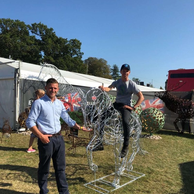 Man Riding Dressage Horse Sculpture