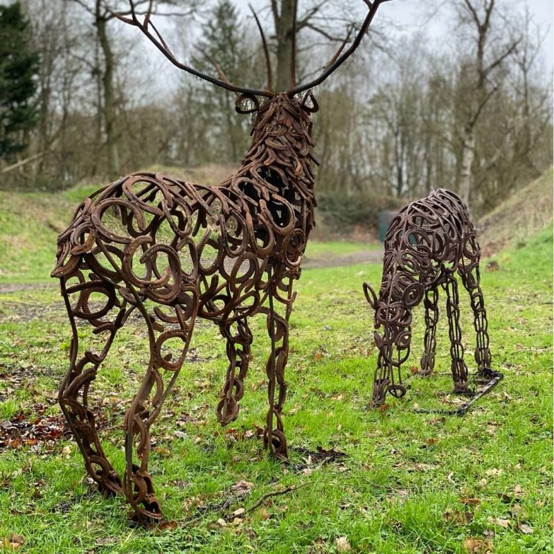 Stag and Doe Sculpture