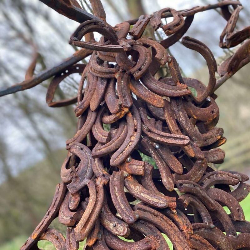Close Up of Horseshoe Stag Sculpture