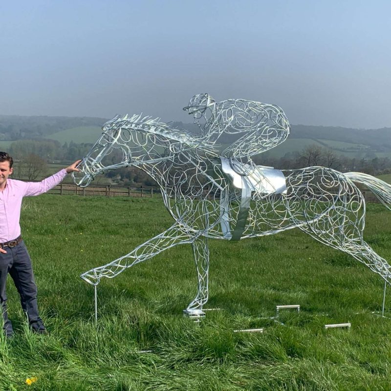 At Full Stretch Horse And Rider In A Field