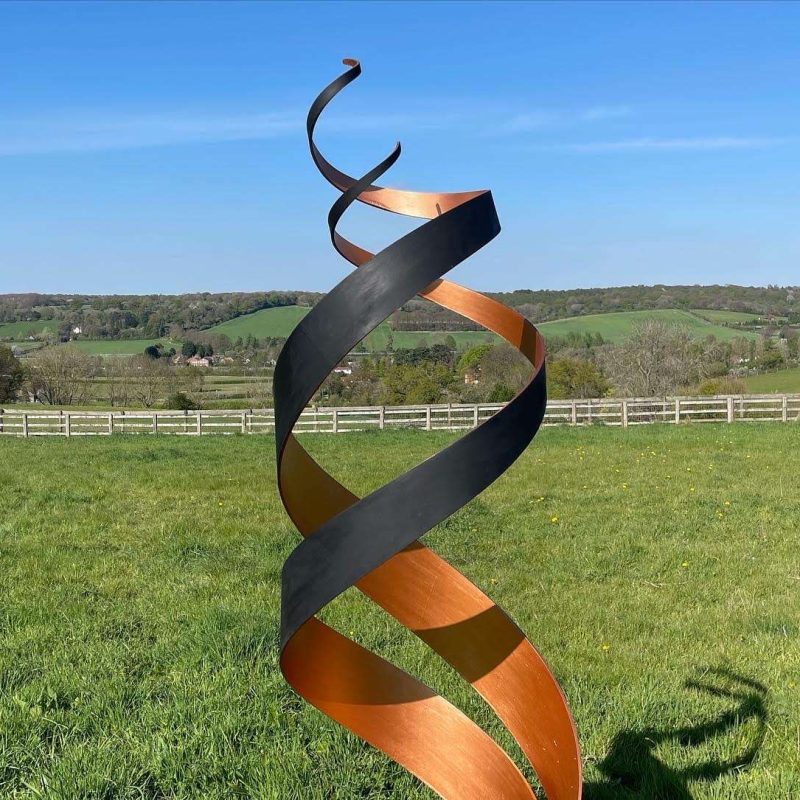Black & Copper Spiral Sculpture 1.8m