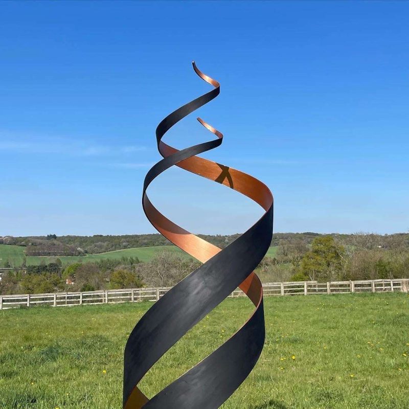 Black & Copper Spiral Sculpture 1.8m