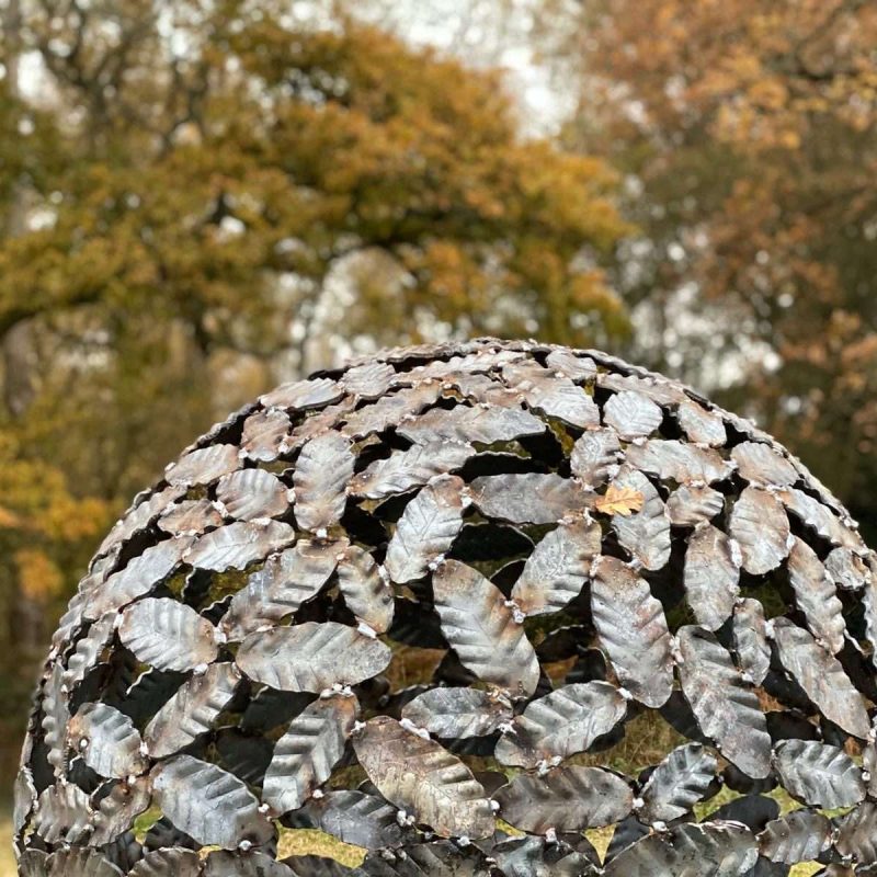 Close Up Of Beech Leaf Sphere Sculpture