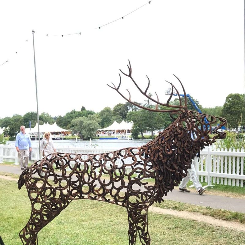 Bellowing Stag Sculpture Portrait View