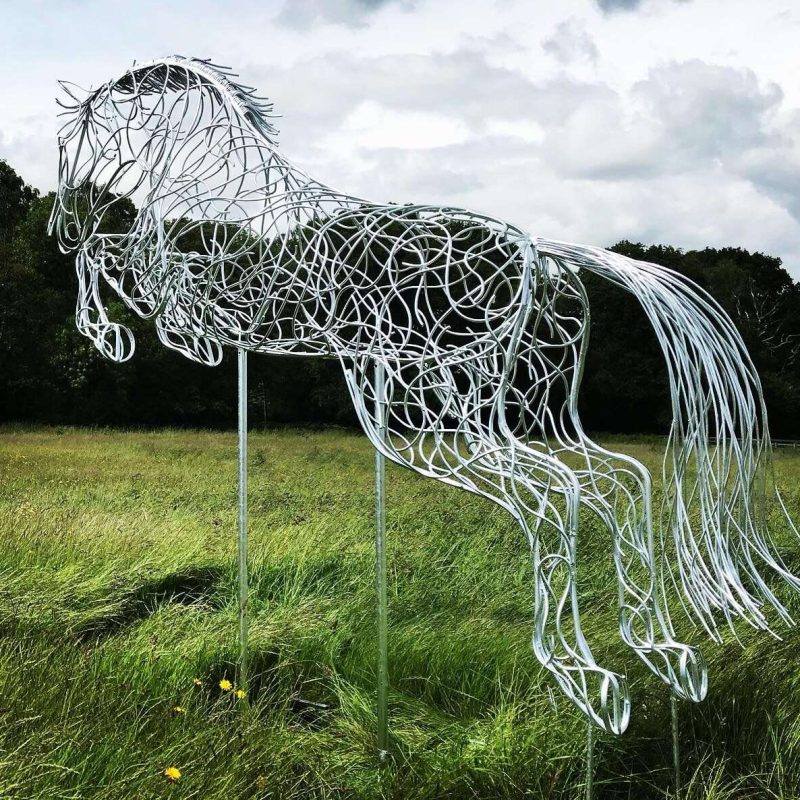 Side View Blue Memory Jumping Horse