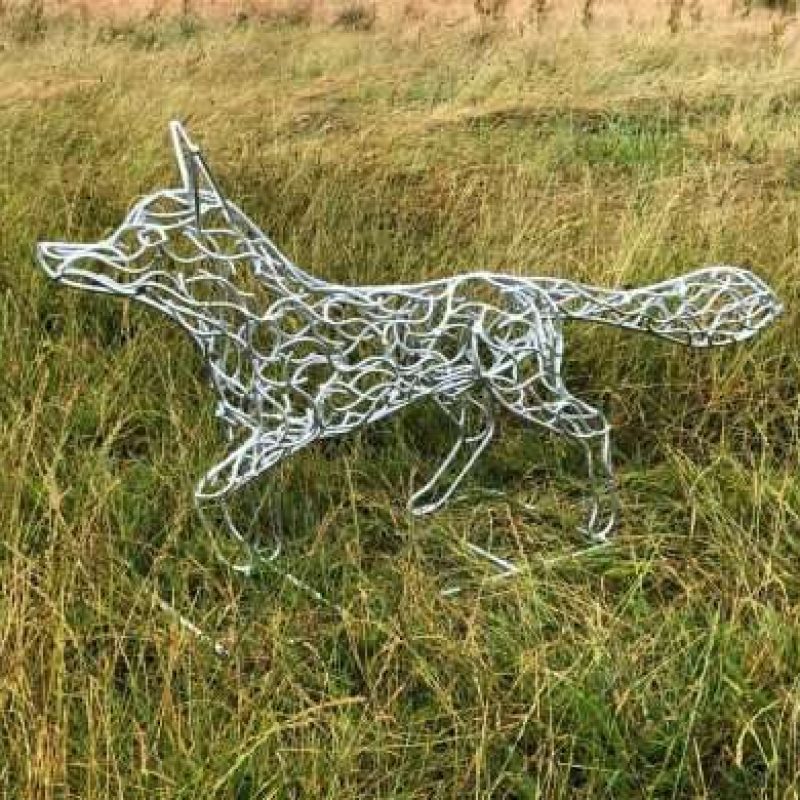 Galvanised Fox Sculpture