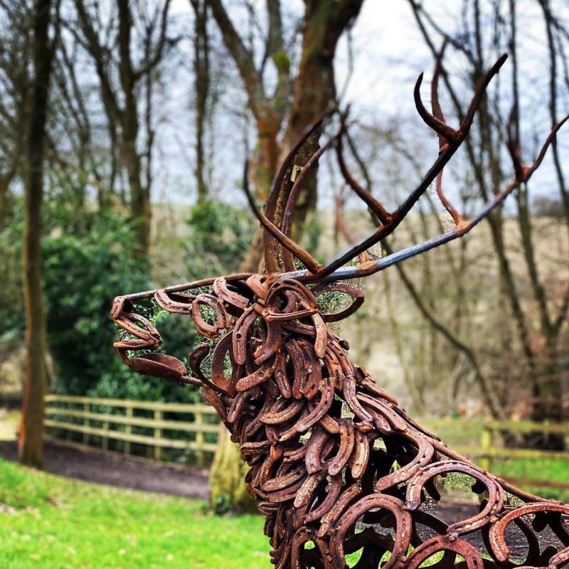 stag sculpture close up
