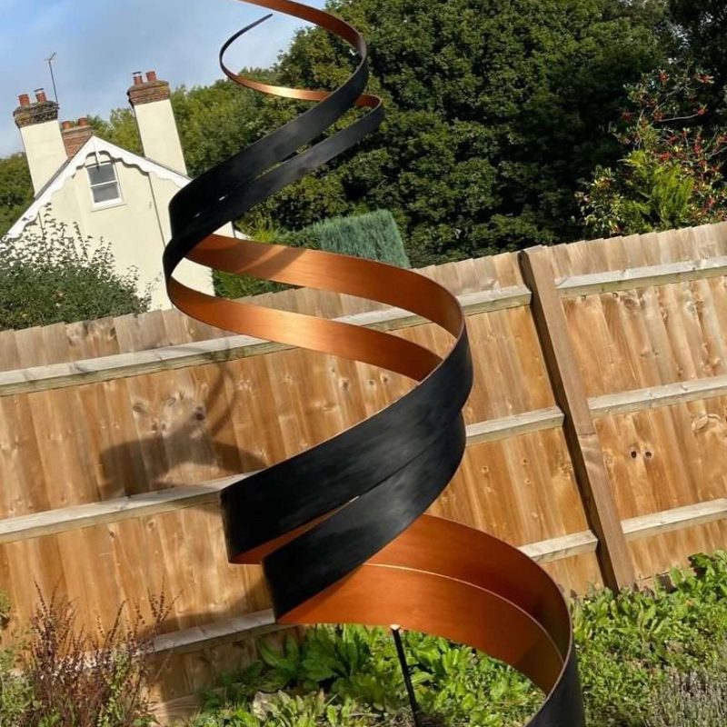 Matte Black & Copper Spiral close up