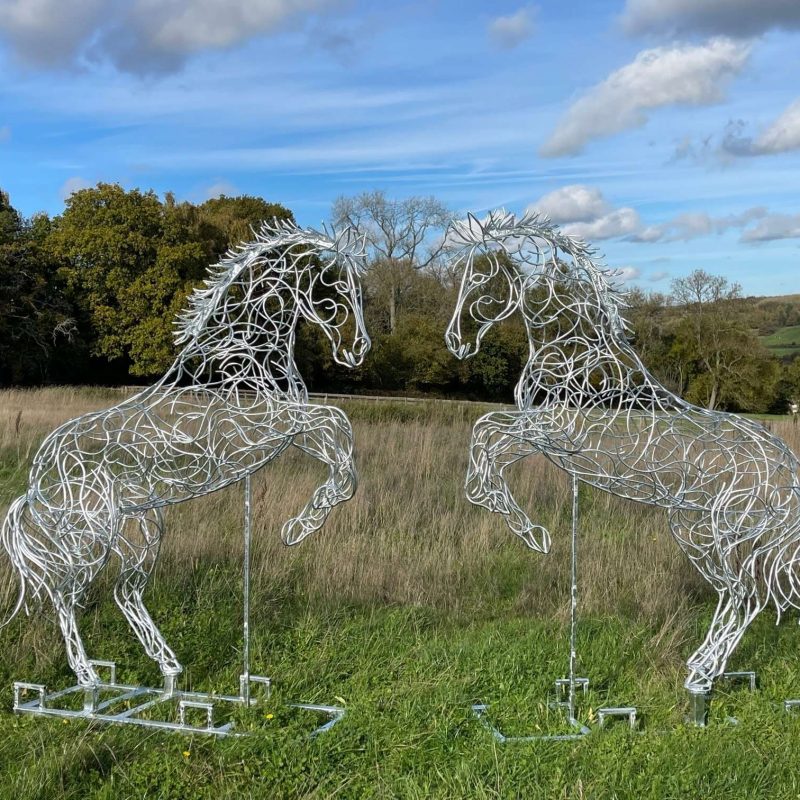 Two Rearing Horse Sculpture