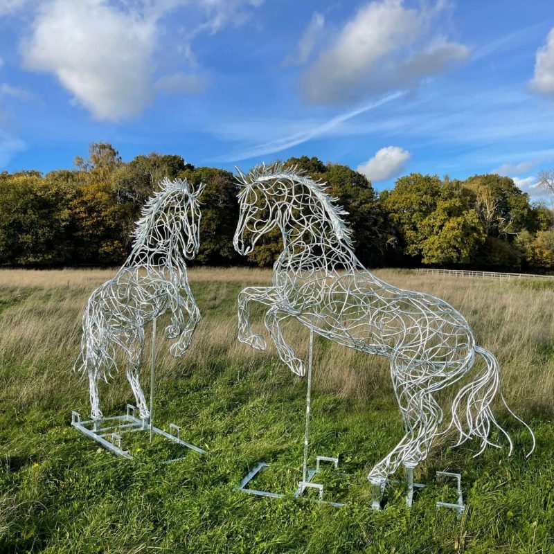 Rearing Horse Sculptures Front