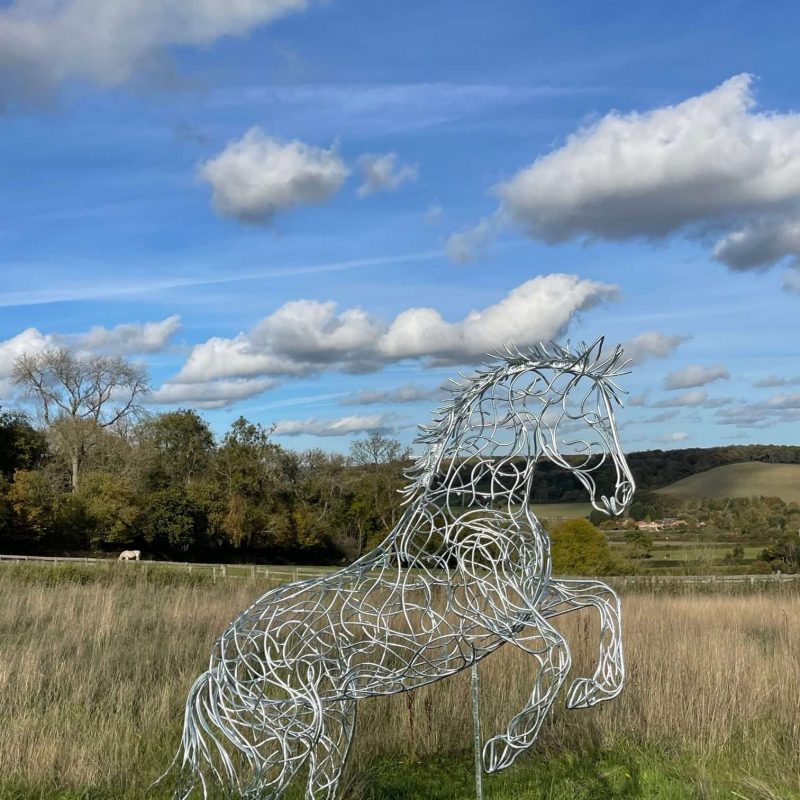 Rearing Horse Sculpture Front
