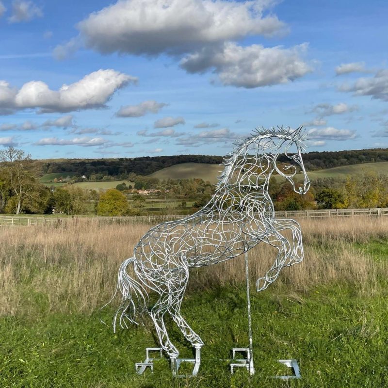 Landscape Rearing Horse Sculpture