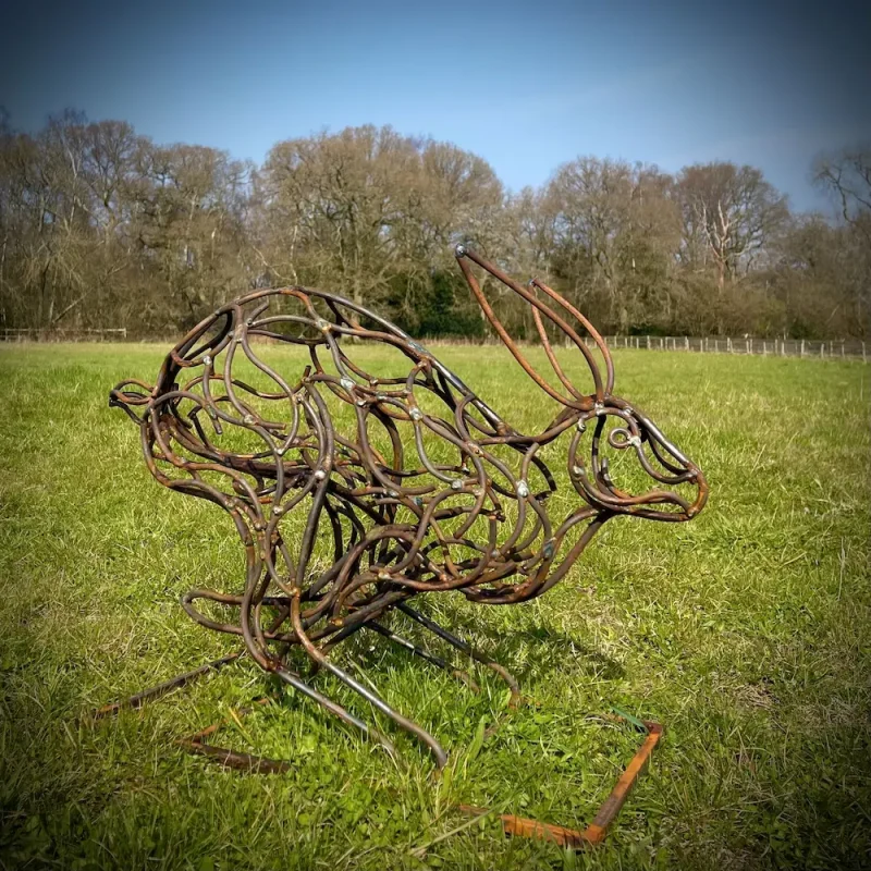 running hare sculpture