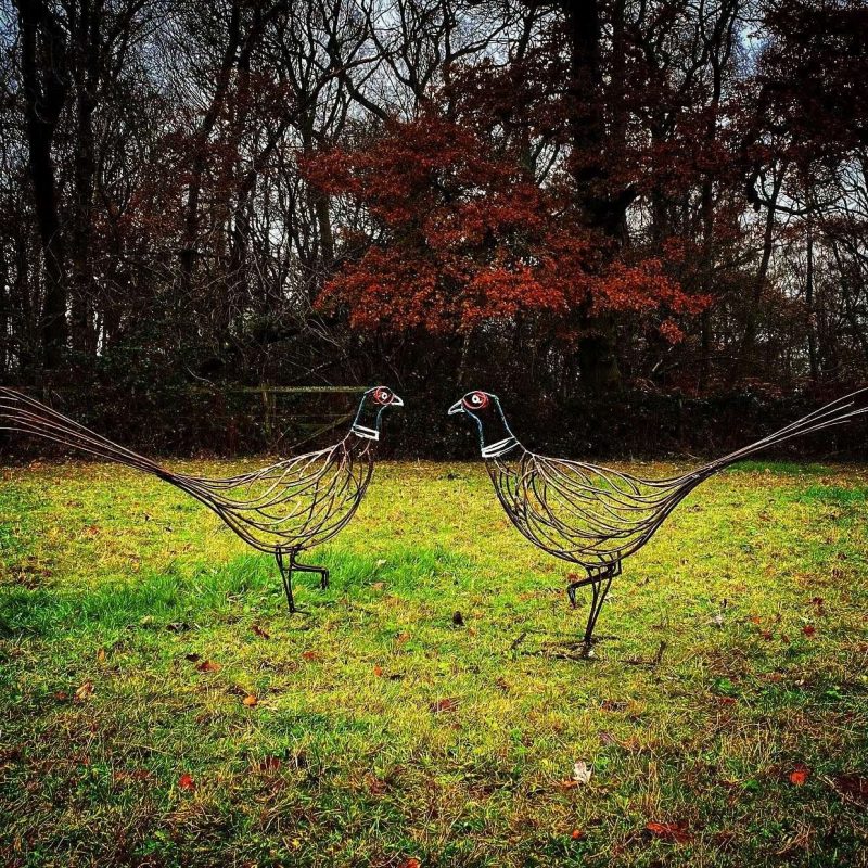 Two Pheasant Sculptures