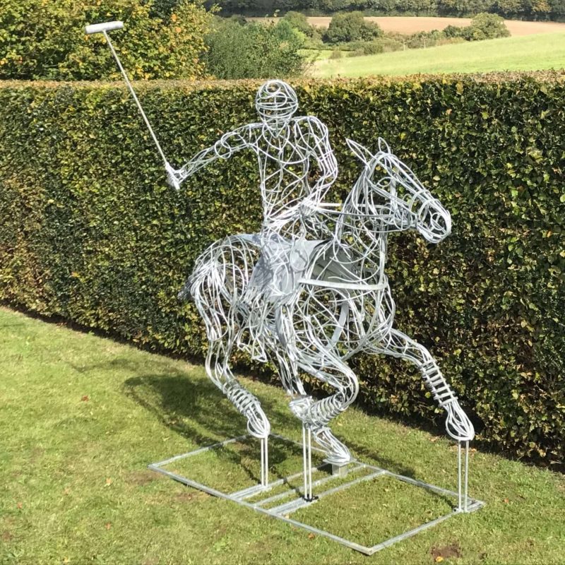Polo Pony And Rider Sculpture