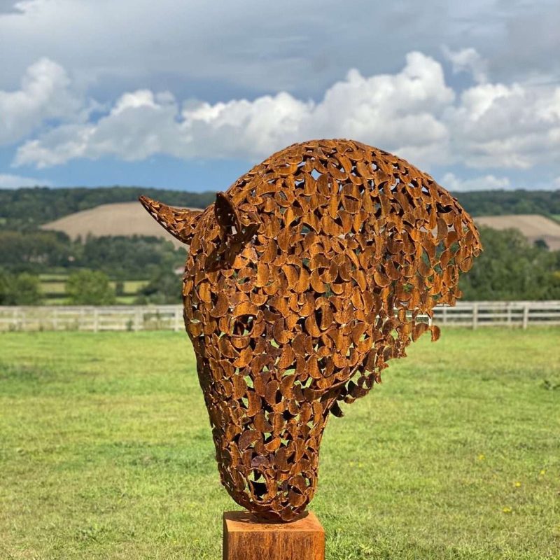 Large Rustic Horse Head Sculpture