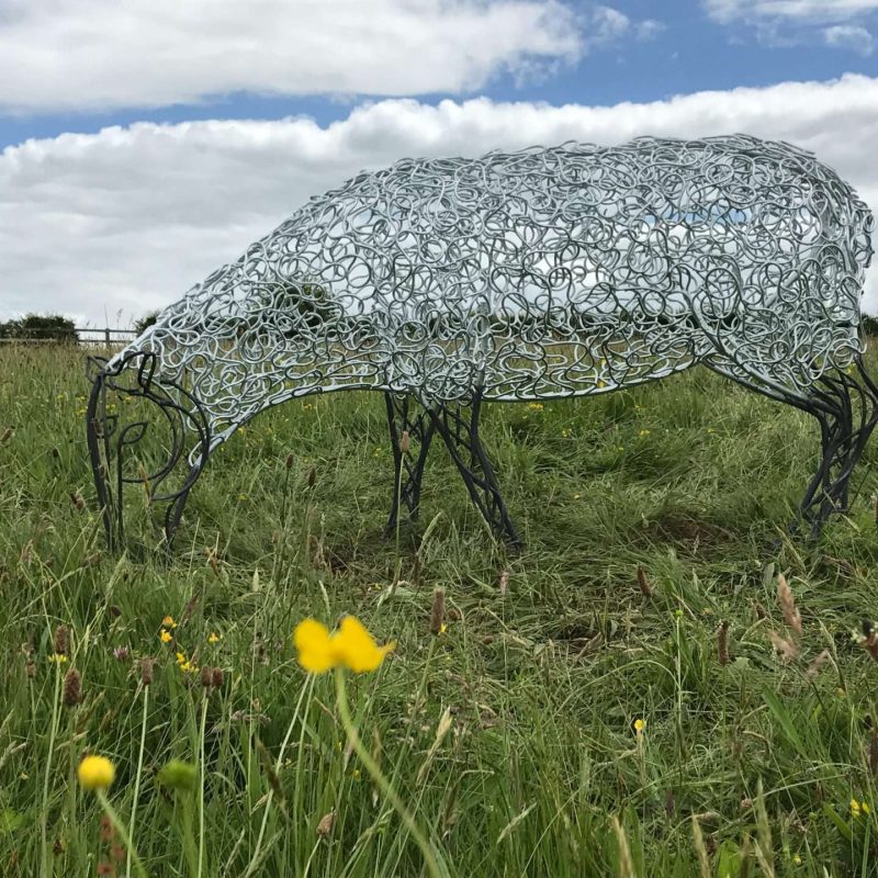 Sheep Sculpture In Buttercup Field