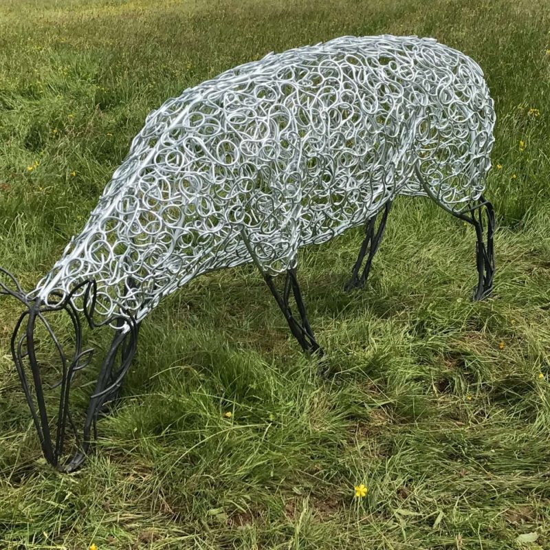 Galvanised Silver Sheep Sculpture